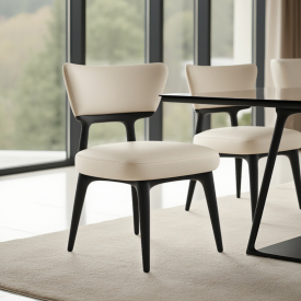 Anna Dining Chair: Taupe Leatherette